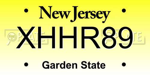 XHHR89 New Jersey License Plate