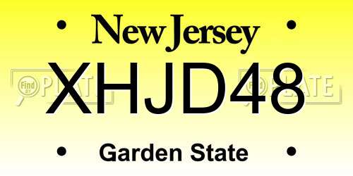 XHJD48 New Jersey License Plate