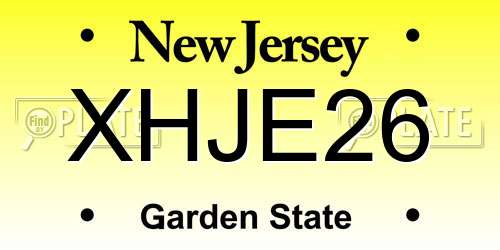 XHJE26 New Jersey License Plate