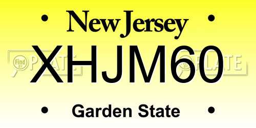 XHJM60 New Jersey License Plate