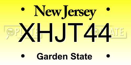 XHJT44 New Jersey License Plate