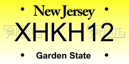 XHKH12 New Jersey License Plate