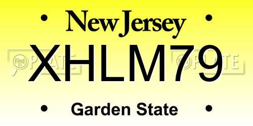XHLM79 New Jersey License Plate
