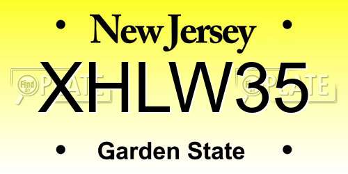 XHLW35 New Jersey License Plate
