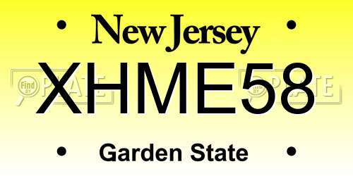 XHME58 New Jersey License Plate