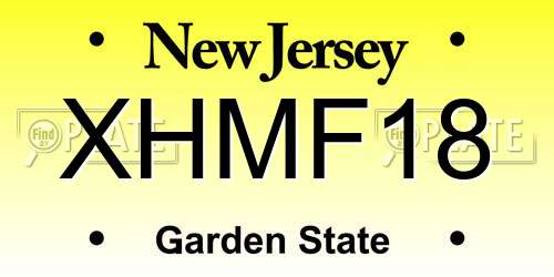XHMF18 New Jersey License Plate