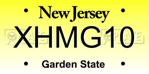 XHMG10 New Jersey License Plate