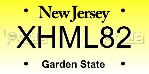 XHML82 New Jersey License Plate