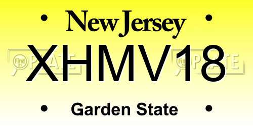 XHMV18 New Jersey License Plate