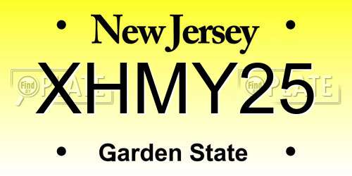 XHMY25 New Jersey License Plate