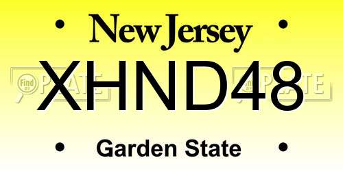 XHND48 New Jersey License Plate