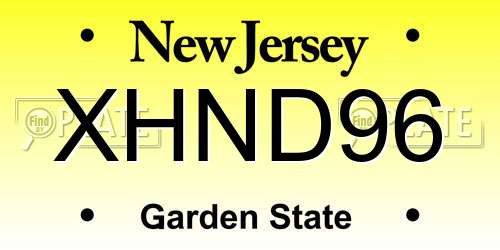 XHND96 New Jersey License Plate