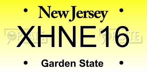 XHNE16 New Jersey License Plate