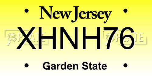 XHNH76 New Jersey License Plate