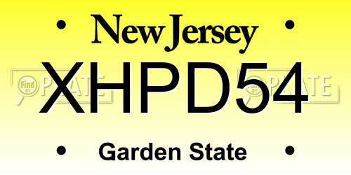 XHPD54 New Jersey License Plate