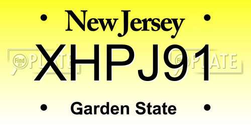 XHPJ91 New Jersey License Plate