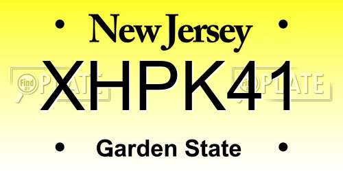 XHPK41 New Jersey License Plate