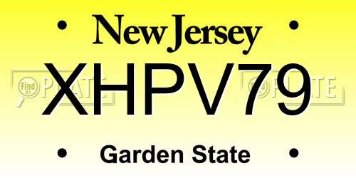 XHPV79 New Jersey License Plate