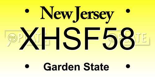 XHSF58 New Jersey License Plate