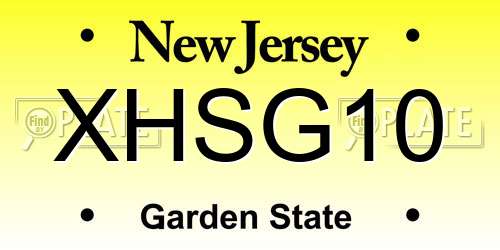 XHSG10 New Jersey License Plate