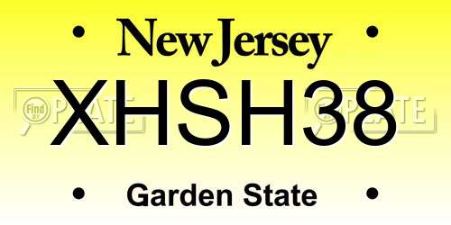 XHSH38 New Jersey License Plate