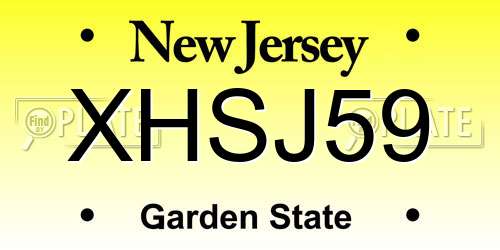 XHSJ59 New Jersey License Plate