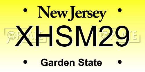 XHSM29 New Jersey License Plate
