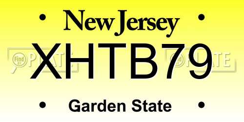 XHTB79 New Jersey License Plate