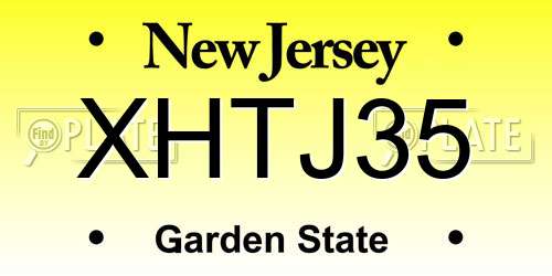 XHTJ35 New Jersey License Plate