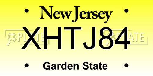 XHTJ84 New Jersey License Plate