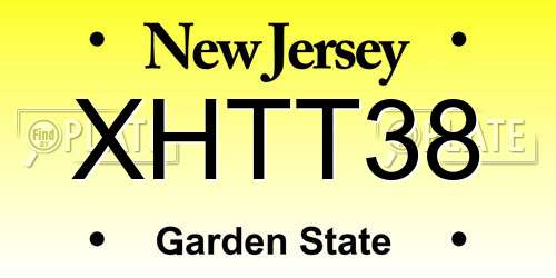 XHTT38 New Jersey License Plate