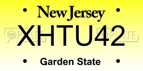 XHTU42 New Jersey License Plate