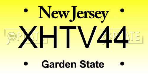 XHTV44 New Jersey License Plate