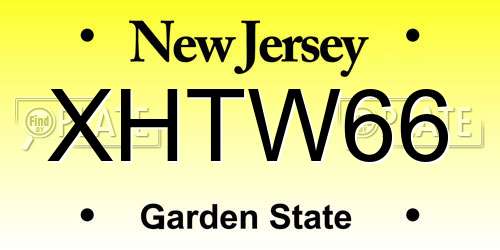 XHTW66 New Jersey License Plate