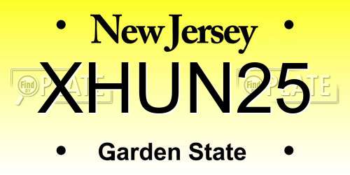 XHUN25 New Jersey License Plate