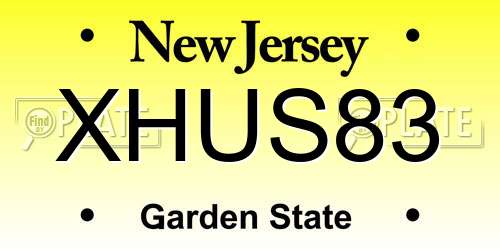 XHUS83 New Jersey License Plate