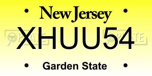 XHUU54 New Jersey License Plate