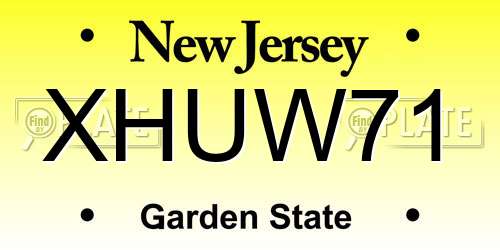XHUW71 New Jersey License Plate