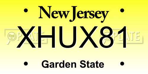 XHUX81 New Jersey License Plate