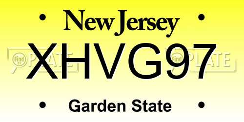 XHVG97 New Jersey License Plate