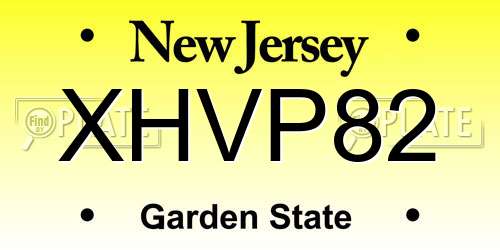 XHVP82 New Jersey License Plate