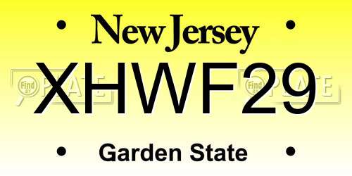 XHWF29 New Jersey License Plate