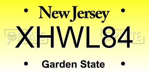 XHWL84 New Jersey License Plate