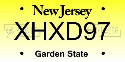 XHXD97 New Jersey License Plate