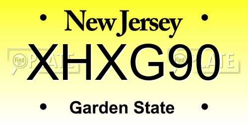 XHXG90 New Jersey License Plate