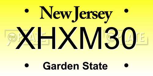 XHXM30 New Jersey License Plate
