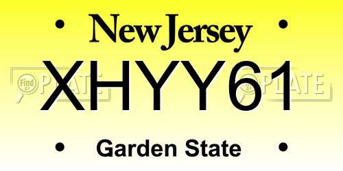 XHYY61 New Jersey License Plate