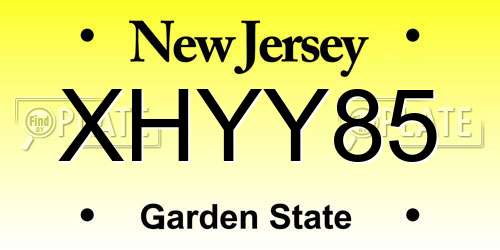 XHYY85 New Jersey License Plate