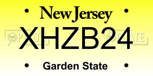 XHZB24 New Jersey License Plate