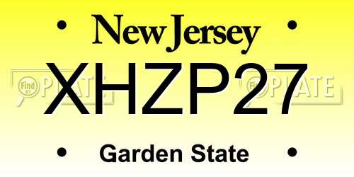 XHZP27 New Jersey License Plate